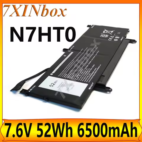 7XINbox N7HT0 TVKGH V5K68 N2NLL 08NFC7 7.6V 52Wh 6500mAh Laptop Battery For Dell Latitude 9510 2-in-