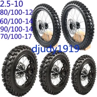Tyre Accessories 15mm Axle Front 70x100-17  60/100-14+ Rear 90x100-14 3.0-12 2.5-10 Wheels Rim 1.85*14 For Dirt Pit Bike 160cc CRF 50 70 110 TTR100