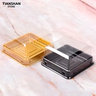 Tianshan 50 Set Cake Box Beautiful Appearance Disposable Plastic Clear Square Moon Cake Container for Pastries