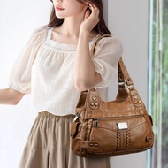 4.13-Angel Kiss Shoulder Bag European American Retro Soft Leather Bag Large Capacity Trendy Bag