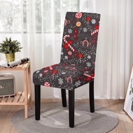 Elastic Dining Room Chair Covers Christmas Festival Chair Slipcover Strech for Kitchen Stools Home Party Decor Seat Protector