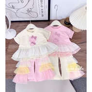 Baby Doll Hello Kitty Dress SET Baju Pakaian Budak Kanak Anak Girl Skirt Seluar Panjang Sweet Kids C
