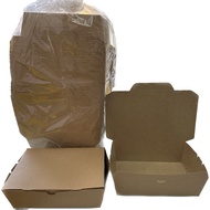 Large Paper Lunch Box - Brown ( 50pcs± ) Disposable Paper Lunch Box - Abbaware