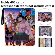 Bandai | 400/900Pcs 4/9 Pocket Anime One Piece Luffy Zoro Cards Book zipper PU leather Cards Binder 