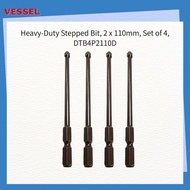 Vessel Heavy-Duty Step Bits, 2x110mm, Set of 4, DTB4P2110D