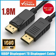 1.8M DisplayPort Cable for 4K TV PC Laptop Monitor HD Video Audio  Kabel DisplayPort 1.8M untuk PC T