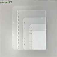 QINMEI Notebook Divider Students 2Pcs Board Page A5 A6 A7 B5 A4 Transparent Inner Paper Planner Separator