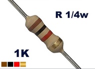 40pcs Resistor 1/4w 1K 5%
