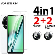 4in1 For Itel RS4 Tempered glass Anti-Scratch Protective Film For Itel RS4 RS4 R S4 Camera Lens Scre