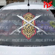 Borneo Tribal Art Rear Windscreen Sarawak Borneo Tribal Car Sticker