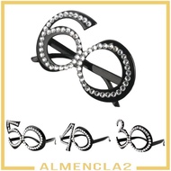 [Almencla2] Glitter Black Frame Birthday Age Eye Glasses Anniversary Wedding Party 30th