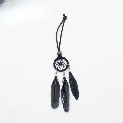 7 Colors Mini Dream Catcher Feather Pendant Handmade Wall Hanging Car Pendant Wind Chimes Girls Gift