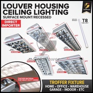 ∏ ◨ ∆ 【On Hand】High Quality Louver Housing with or without T8 LED Tube Light / Recessed & Mounted