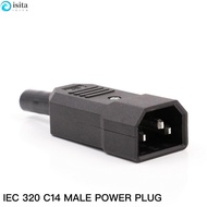 ISITA Straight Cable Plug Receptacle Black 3 Pin Socket Plug Female&amp;male Power Connector