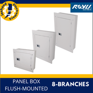 ROYU PANEL BOX 8-BRANCHES FLUSH-MOUNTED TYPE ALL-METAL BASE FOR 2-POLE MINIATURE BREAKER PLUG-IN BRE