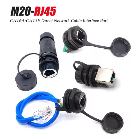 Waterproof CAT6A Network Cable Connector CAT5E Data Signal Female Base Joint rj45 Mounted Terminal I