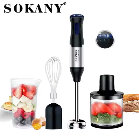 Houselin 1000W Kitchen Immersion Blender, 4-In-1 Stainless Steel Handheld Blender Stick Mixer Handhe