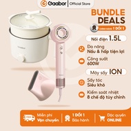Combo Gaabor 15 Nồi điện đa năng 1.5L  GR-N15A và máy sấy tóc ion âm màu hồng HD-M01B - Bảo hành 12 