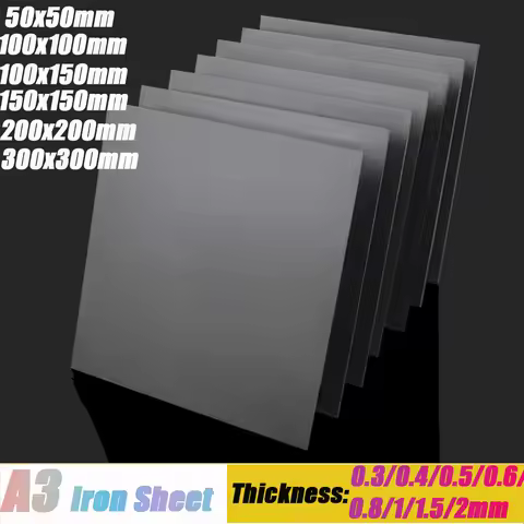 1-5Pcs Q235 Iron Plate A3 Carbon Steel Plate Thin Plate Thickness0.3/0.4/0.5/0.6-2mm Processing Mate