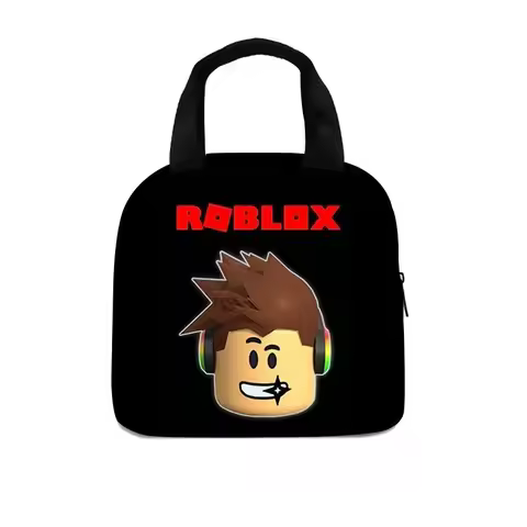 New ROBLOX KID Lunch Bag Anime Portable Children Meal Bag Kawaii School Trip Lunch Picnic Dinner Coo