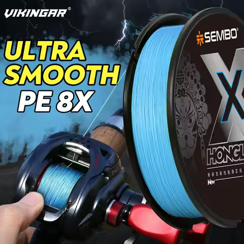 VIKINGAR X8 Braided Fishing Line 8 Strands Braid 100m 200m 500m Hongguang PE Line Ultra Smooth Multi
