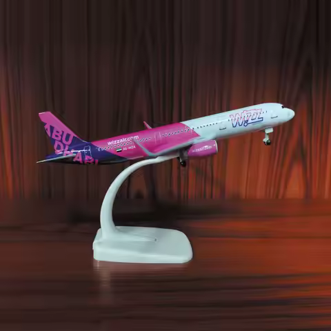 20cm Scale Planes A321 NEO Wizz Passenger Aircraft Children Toys Wheeled Landing Gear Airplane Dieca