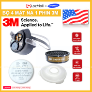 Combo mặt nạ phòng độc 3M 3200 Phin lọc 3301K 10 Tấm lọc 7711 nắp giữ 774 - Mặt nạ chống độc bụi - D