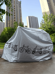 1入組電動自行車灰色防水遮陽板套,四季使用