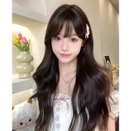 GDS Wigs วิกผมลอนคลื่นเล็กสีน้ำตาลเข้ม มีหน้าม้า (ยาว 68 cm)