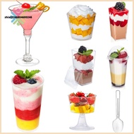 B5338 10Pcs ใช้แล้วทิ้ง ถ้วยมูส สี่เหลี่ยมสี่เหลี่ยม ใสสะอาด ถ้วยขนมเค้กของหวาน ถ้วยโยเกิร์ตโยเกิร์ต