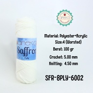 ANEKA - 8-Ply Saffron Knitting Yarn / Crochet Knitting Yarn - 6002 - Offwhite