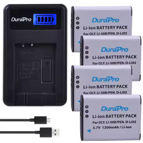 DuraPro 1200mAh Li-50B D-LI92 Li 50B RICOH DB-100 CASIO NP-150 Battery + Charger for Olympus SP810 8