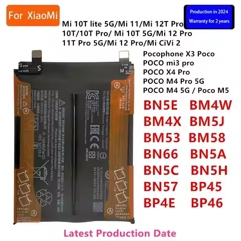 Orginal BN5E BM4W BM4X BM5J BM53 BM58 BN66 BN5A BN5C BN5H BN57 BP45 BP4E BP46 For Xiaomi 11T Pro 5G/
