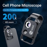 Digital 200X Microscope Lens with CPL Mobile LED Guide Light Lamp Micro Pocket SuperMacro Lens for iPhone Samsung phones