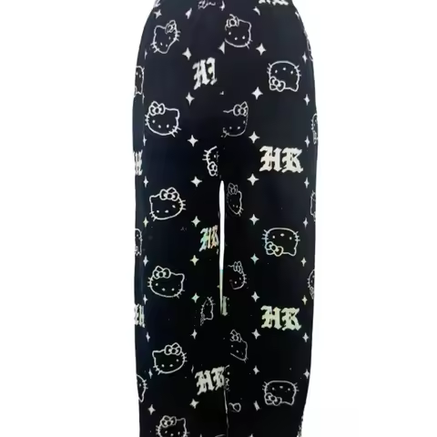 Sanrio Hello Kitty Cartoon Cute Flannel Pajamas Women's Pajamas Home Clothes Can Be Worn Outside