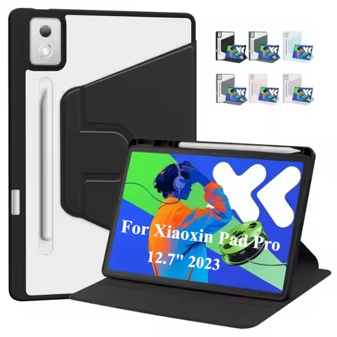For Lenovo Xiaoxin Pad Pro 12.7 inch 2023 TB-370FU Acrylic Rotating Smart Tablet Funda For Lenovo Ta