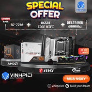 AMD COMBO Computer Set (R7 7700 + B650I EDGE WIFI + DELTA RGB 6000MHz 32GB 16GBx2)