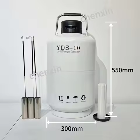 10L 50mm caliber portable liquid nitrogen container, liquid nitrogen Dewar flask, cryogenic nitrogen