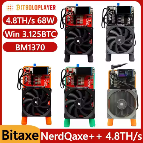 2026 Upgraded Bitaxe Miner NerdQaxe++ 4.8Th/s Bitcoin Miner 68W BM1370 ASIC Solo Home Mining with 12