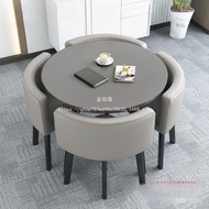Household Combination Dining Table Small Apartment Reception Gold Platinum Dining Table Shop Shield 