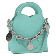 TIFFANY&Co.) Return To Charm 手提包，皮革材質，兩用，綠松石藍/銀色，正品編號 179961A