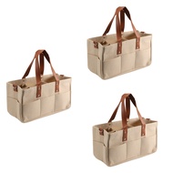 (LAE4) 3X Baby Felt Storage Nursery Organizer Basket Infant Diaper Bag with Handle Caddy Changing Na