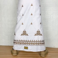 Wadimor - sarung Bordir Putih Motif trompah bali gayo