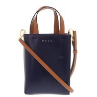 กระเป๋าถือ Marni Museo Nano Leather สีน้ำเงินน้ำตาล แบบ 2 ทาง รุ่น 0618 สภาพดีเยี่ยม [มือสอง] MARNI