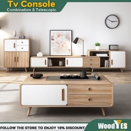 TV Console Cabinet  Expandable TV Cabinet Combination Coffee Table Modern Small Family Tea Table