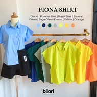 KEMEJA FIONA Batwing Shirt Cotton Poplin Premium | Fiona Plain Shirt | Women's Plain Short Sleeve Sh