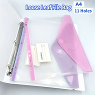 A4/F4 File Folder 11 Holes Clear Sheet Protector 2D 3D 4D Ring File Document Holder Pocket File Expa