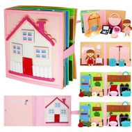 เด็กวัยหัดเดิน Montessori ของเล่น Busy Book 3D Baby Story กิจกรรมผ้า Felt ค่อนข้าง Book Board การเรี