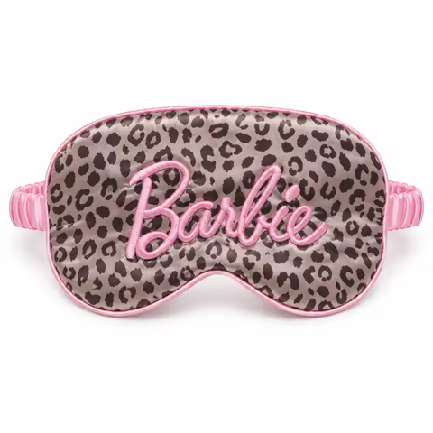 MINISO Barbie Leopard Print Embroidered Sleep Mask Soft Padded Eye Mask Light Blocking Travel Sleepi