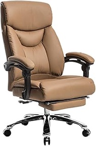 Ergonomic High Back Bonded Leather Reclining Office Chair, Heavy Duty Executive Massage Computer Desk Chair with Retractable Footrest and Metal Base for Home Office lofty ambition